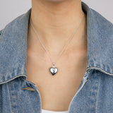 Sterling Silver Heart Pendant On 42+3cm Chain