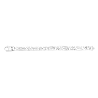 Sterling Silver Fancy 250 Gauge Curb And Green Link 23cm Bracelet