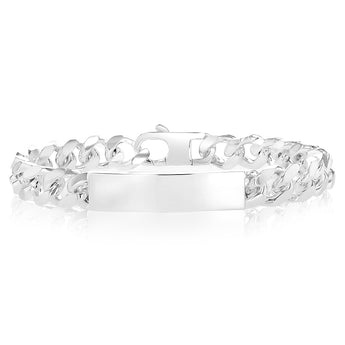 Sterling Silver Fancy 300 Gauge Oval Curb 23cm ID Bracelet