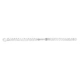 Sterling Silver Four Sides Flat Curb 200 Gauge Patterned ID Plate 20cm Bracelet