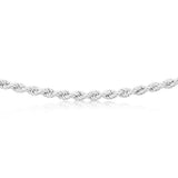Sterling Silver Bolt Ring Clasp 90 Gauge Rope 45cm Chain