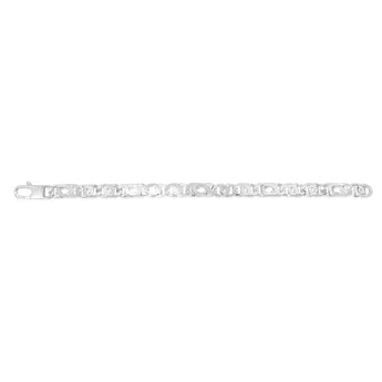 Sterling Silver Tiger Eye 200 Gauge Link 23cm Bracelet