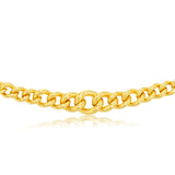 Sterling Silver Gold Plated Graduating Hollow 200- 320 Gauge Curb 45cm Chain