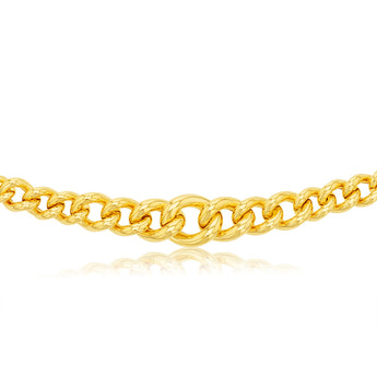 Sterling Silver Gold Plated Graduating Hollow 200- 320 Gauge Curb 45cm Chain