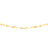 Sterling Silver Gold Plated Toggle Bar Paperclip 45cm Chain
