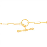 Sterling Silver Gold Plated Toggle Bar Paperclip 45cm Chain