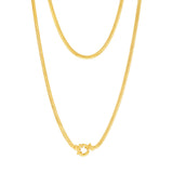 Sterling Silver Gold Plated Bolt Ring Cashmere 50cm Chain