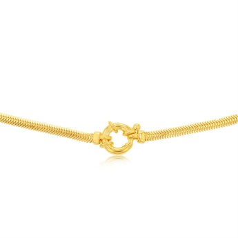 Sterling Silver Gold Plated Bolt Ring Cashmere 50cm Chain