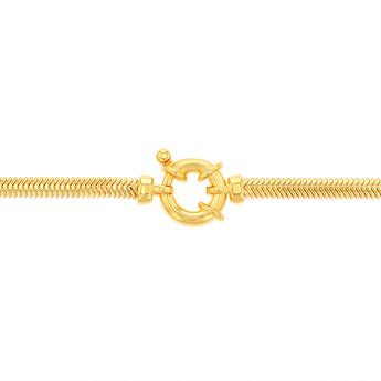 Sterling Silver Gold Plated Bolt Ring Cashmere 50cm Chain