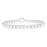 Sterling Silver Four Sides 500 Gauge Box 20cm Bracelet