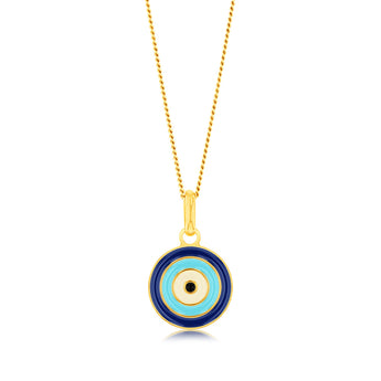 Sterling Silver Gold Plated Evil Eye Pendant