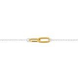 Sterling Silver Two Tone Infinity 17+2cm Bracelet