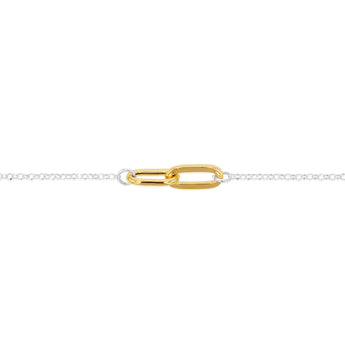 Sterling Silver Two Tone Infinity 17+2cm Bracelet