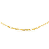 Sterling Silver Gold Plated Fancy Links 42+5cm Chain