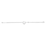 Sterling Silver Two Hearts 17+2cm Bracelet