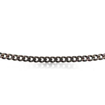 Sterling Silver Black Rhodium Plated Curb 150 Gauge 55cm Chain