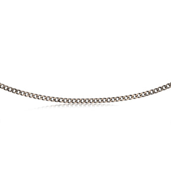 Sterling Silver Black Rhodium Plated Curb 150 Gauge 55cm Chain
