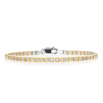 Sterling Silver And Gold-Plated Two-Tone Fancy 300 Gauge 19cm Bracelet