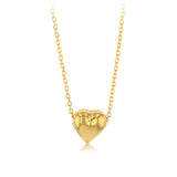 Sterling Silver Gold Plated Mini Puffed Heart Pendant On Chain