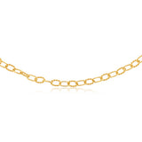 Sterling Silver Gold Plated Fancy Chunky Paperclip 45cm Chain