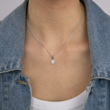 Sterling Silver Cubic Zirconia Flower Pendant