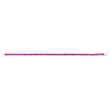Sterling Silver Rhodium Plated 3mm Ruby Colored Zirconia 19cm Bracelet