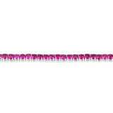 Sterling Silver Rhodium Plated 3mm Ruby Colored Zirconia 19cm Bracelet