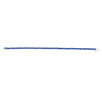 Sterling Silver Rhodium Plated 3mm Sapphire Blue Cubic Zirconia 19cm Bracelet
