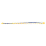 Sterling Silver Gold Plated 3mm Sapphire Blue Cubic Zirconia 19cm Bracelet