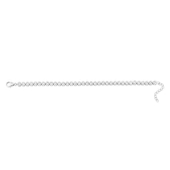 Sterling Silver 3mm Bezel White Cubic Zirconia 16+3cm Bracelet