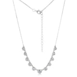 Sterling Silver Bezel Set Cubic Zirconia Charm Fancy 40+5cm Chain
