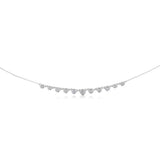 Sterling Silver Bezel Set Cubic Zirconia Charm Fancy 40+5cm Chain