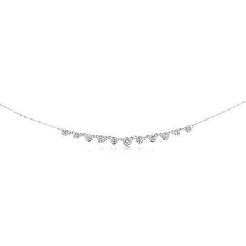 Sterling Silver Bezel Set Cubic Zirconia Charm Fancy 40+5cm Chain