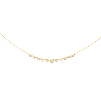Sterling Silver Gold Plated Bezel Set White Cubic Zirconia Charm 40+5cm Chain