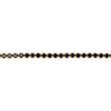 Sterling Silver Gold Plated Black Cubic Zirconia Adjustable Bracelet