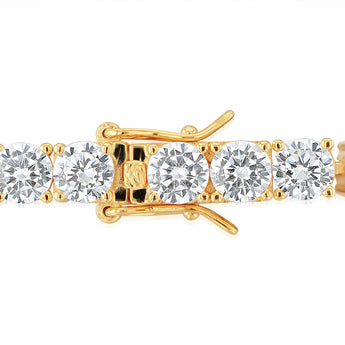 Sterling Silver Gold Plated 5mm Cubic Zirconia Tennis 19cm Bracelet