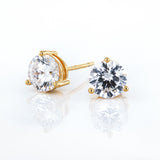 Gold Plated Sterling Silver CZ Stud Earrings