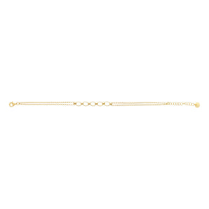 Gold Plated Sterling Silver Trace Link Ball Charm Bracelet