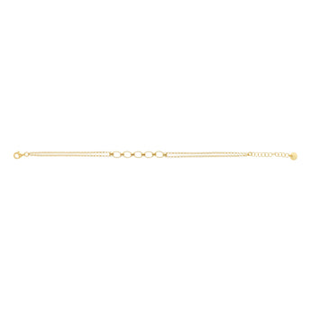 Gold Plated Sterling Silver Trace Link Ball Charm Bracelet
