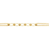 Gold Plated Sterling Silver Trace Link Ball Charm Bracelet