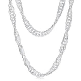 Sterling Silver 46cm Singapore Chain
