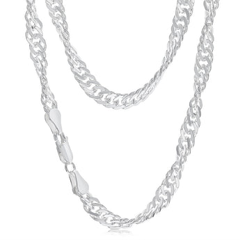 Sterling Silver 46cm Singapore Chain