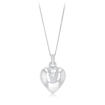 Sterling Silver Textured Heart Pendant