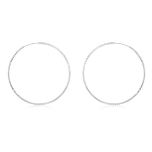 Sterling Silver Plain Hoop Earrings