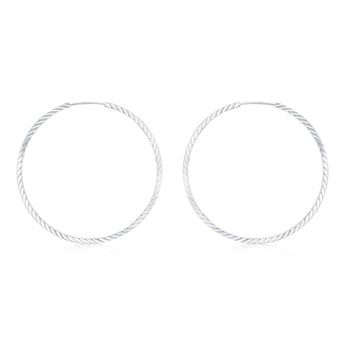 Sterling Silver Plain Hoop Earrings