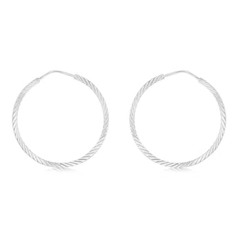 Sterling Silver Plain Hoop Earrings