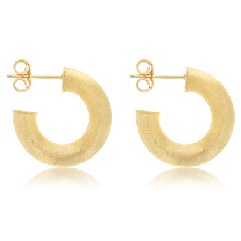 Gold Plated Sterling Silver Tube Hoop Earrings