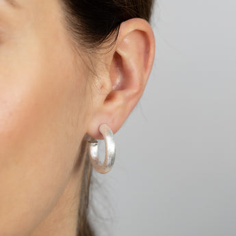Sterling Silver Tube Hoop Earrings