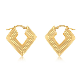 Gold Plated Sterling Silver Square Hoop Earrings