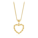 Sterling Silver Gold Plated Twisted Heart Pendant